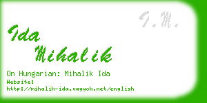 ida mihalik business card